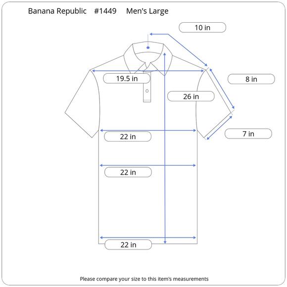 Banana Republic Organic Cotton Polo Men's Large Tagless Gray Short Sleeve Logo - Picture 10 of 10